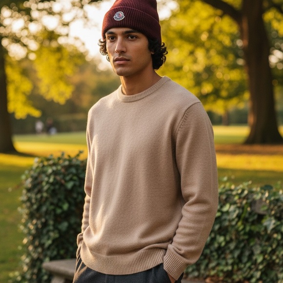 Moncler Deep Red Knit Beanie - Picture 6 of 6